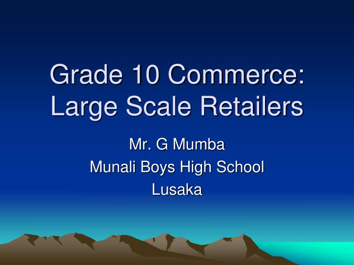 grade 10 commerce large scale retailers