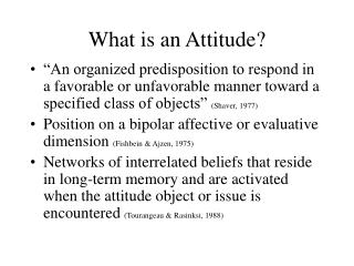What is an Attitude?
