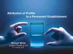 Attribution of Profits to a Permanent Establishment - slide 1