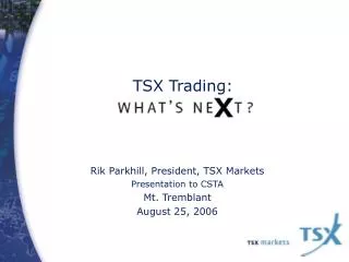 TSX Trading: