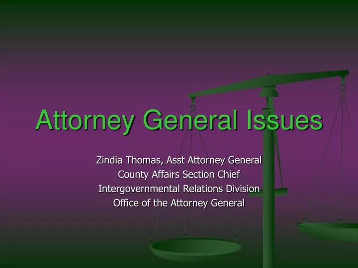attorney general issues
