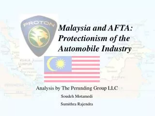 Analyzing the effects of Malaysia’s Protectionist Policy involving the automobile industry: AFTA ASEAN Leadership WTO