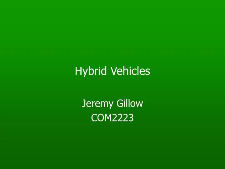 hybrid vehicles