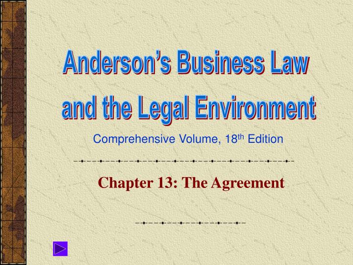 chapter 13 the agreement