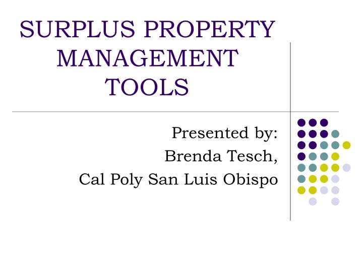 surplus property management tools