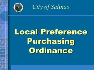 Local Preference Purchasing Ordinance