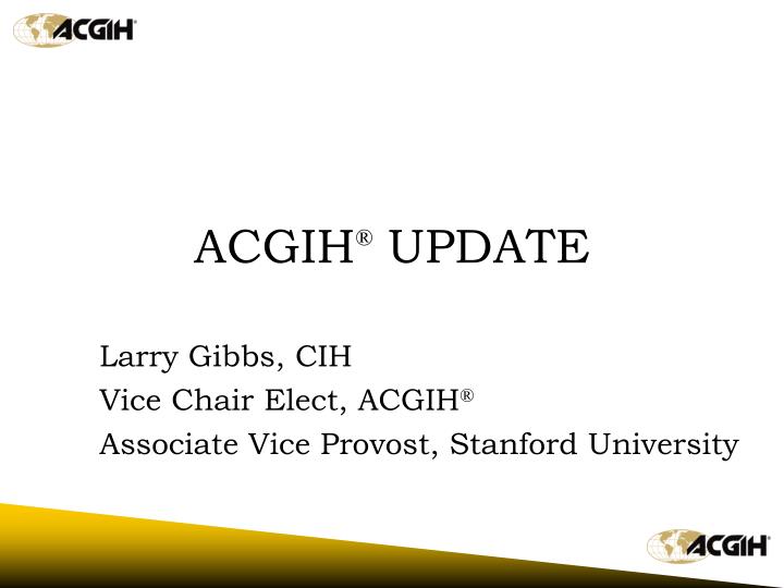 acgih update