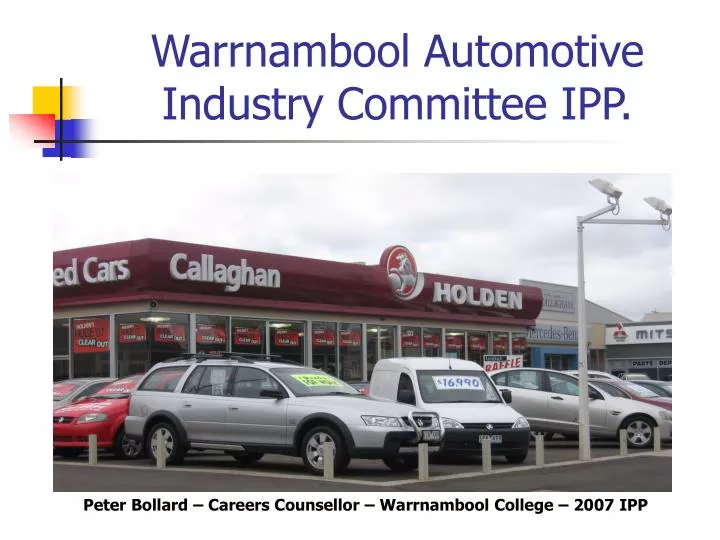 warrnambool automotive industry committee ipp