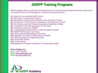 ADEPP Training Programs