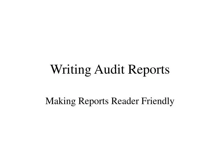writing audit reports