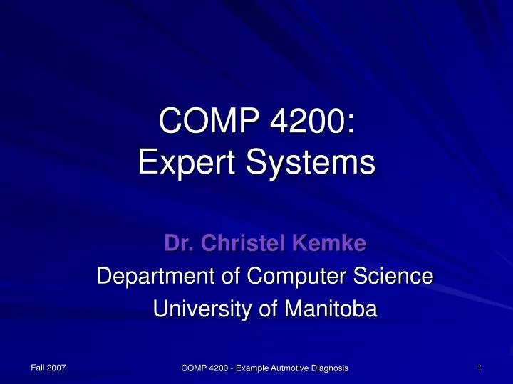 comp 4200 expert systems