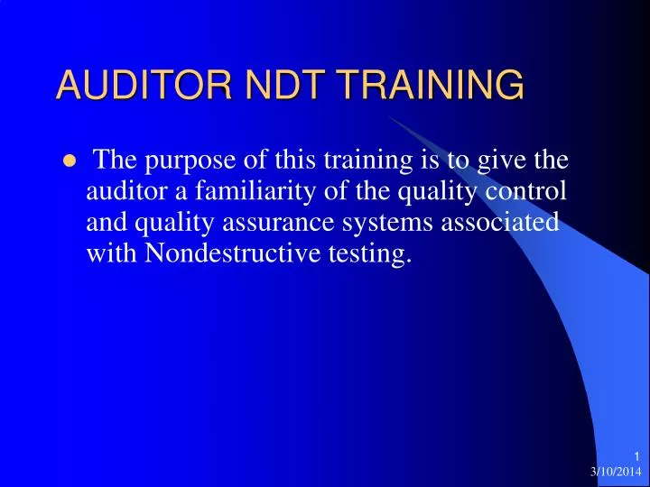 auditor ndt training