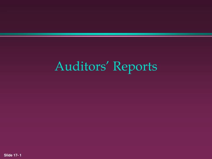 auditors reports
