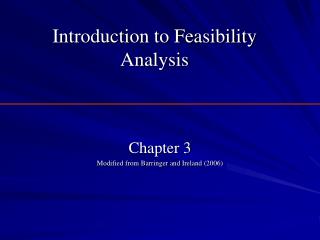 Introduction to Feasibility Analysis
