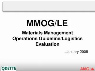 Materials Management Operations Guideline/Logistics Evaluation