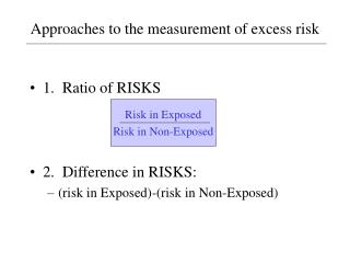 Approaches to the measurement of excess risk