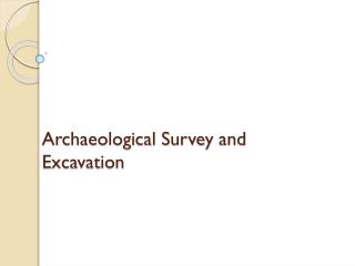 Archaeological Survey and Excavation