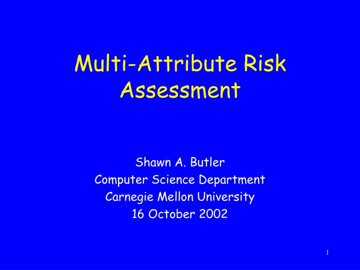 multi attribute risk assessment