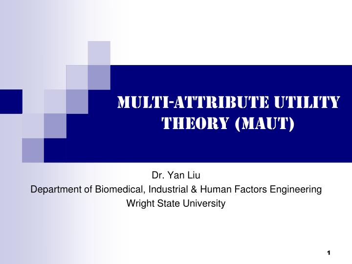multi attribute utility theory maut
