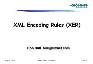 XML Encoding Rules (XER)