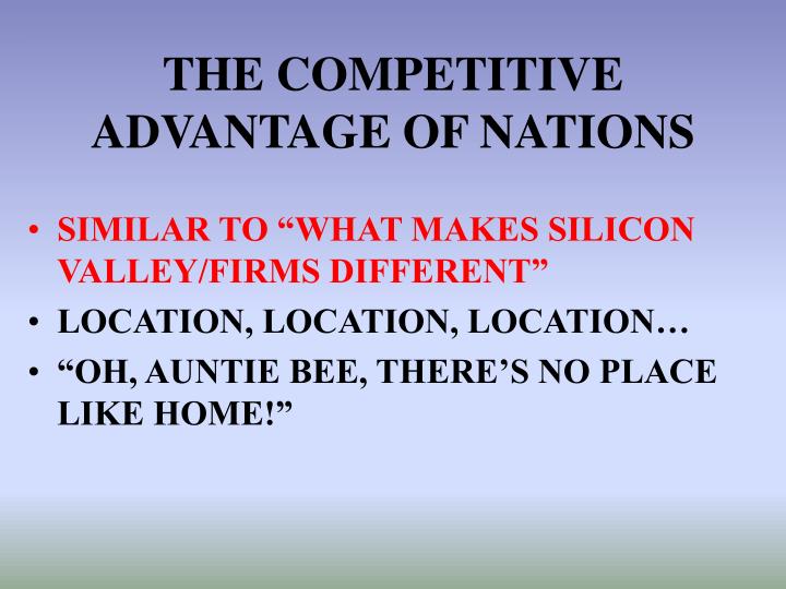 the competitive advantage of nations