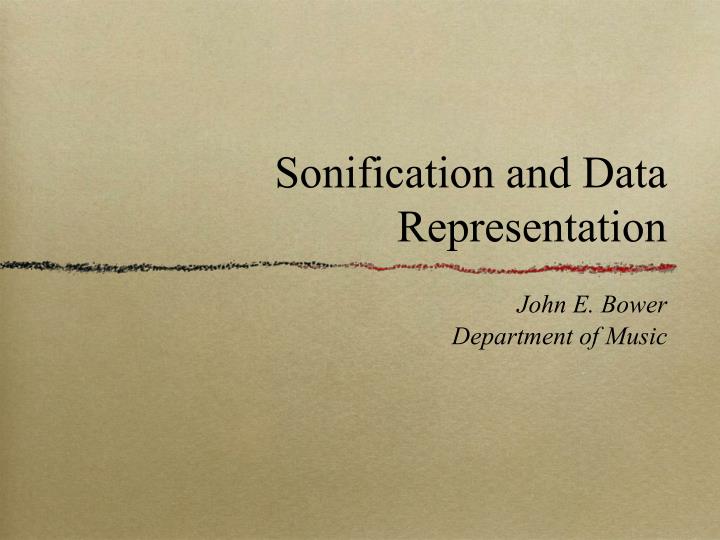 sonification and data representation
