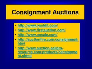 Consignment Auctions