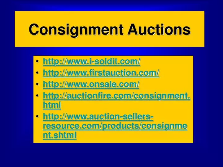 consignment auctions