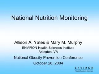 National Nutrition Monitoring