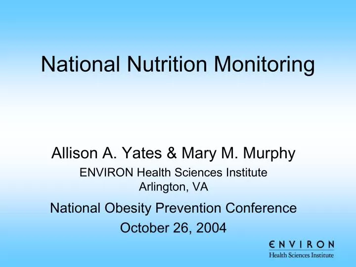 national nutrition monitoring