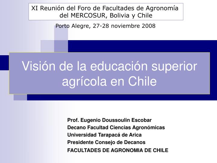 visi n de la educaci n superior agr cola en chile