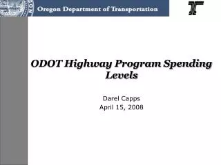 ODOT Highway Program Spending Levels