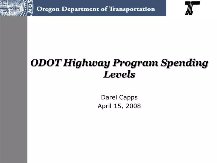 odot highway program spending levels