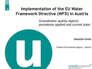 Implementation of the EU Water Framework Directive (WFD) in Austria