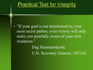 Practical Test for Integrity