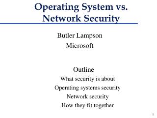 Operating System vs. Network Security