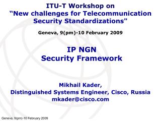 IP NGN Security Framework