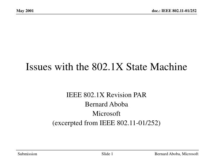 issues with the 802 1x state machine