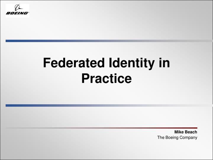 federated identity in practice