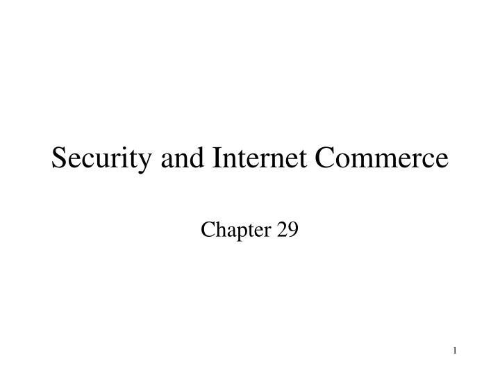 security and internet commerce