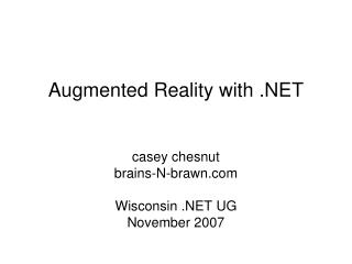 Augmented Reality with .NET