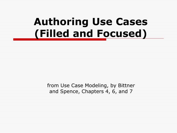 authoring use cases filled and focused
