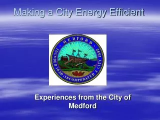 Making a City Energy Efficient