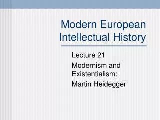 Modern European Intellectual History