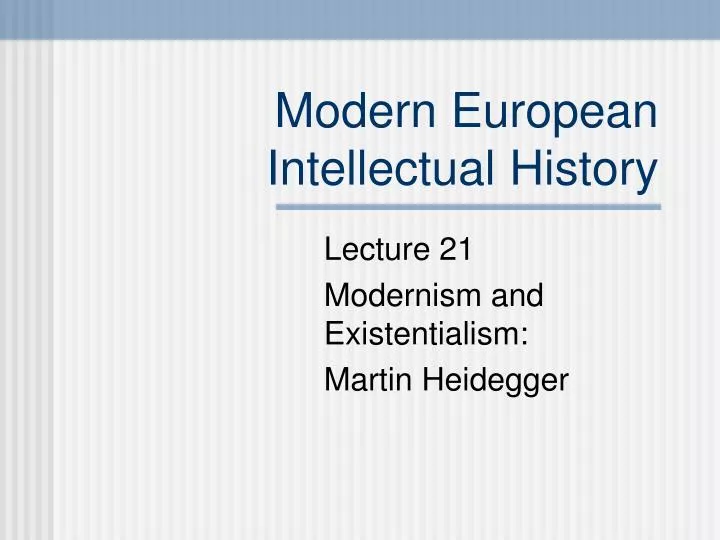 modern european intellectual history