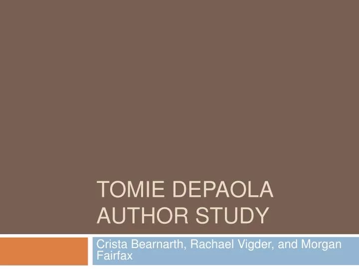 tomie depaola author study