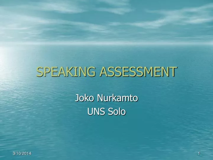 speaking assessment