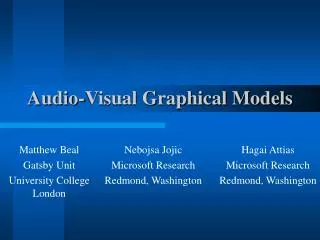 Audio-Visual Graphical Models