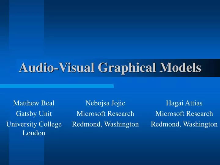 audio visual graphical models