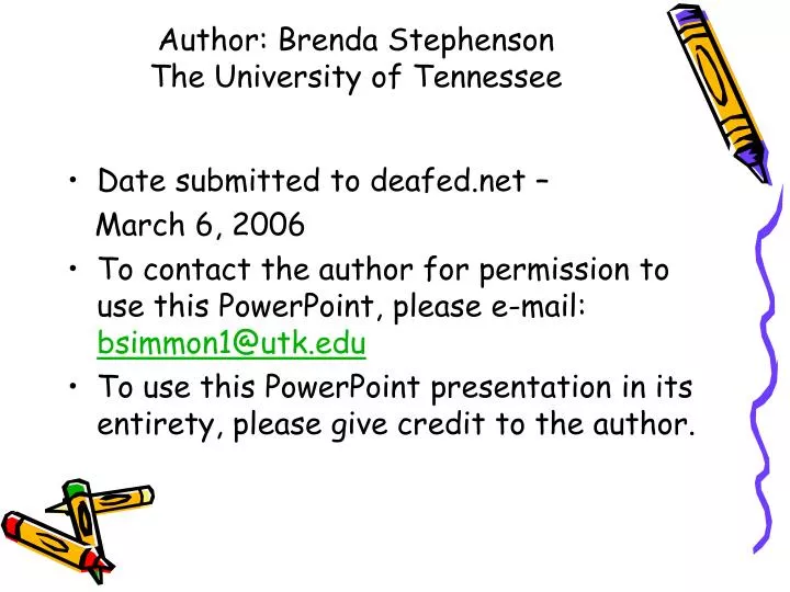 author brenda stephenson the university of tennessee